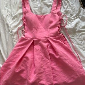 Pink Sleeveless Dress with Side Ties